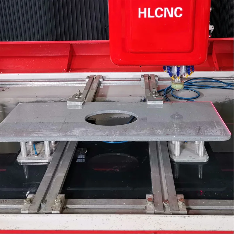 Hualong 20 Auto Tool Changing Polishing Bits Stone CNC Kitchen Bathroom Basin Countertop Making Processing Center