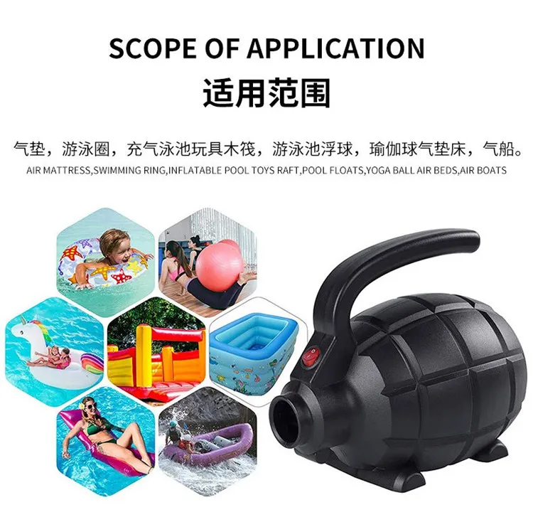DC12V electric portable air pump for inflatables, quick-fill air pump inflator deflator for Air Mattress Raft Bed Boat Pool Toy
