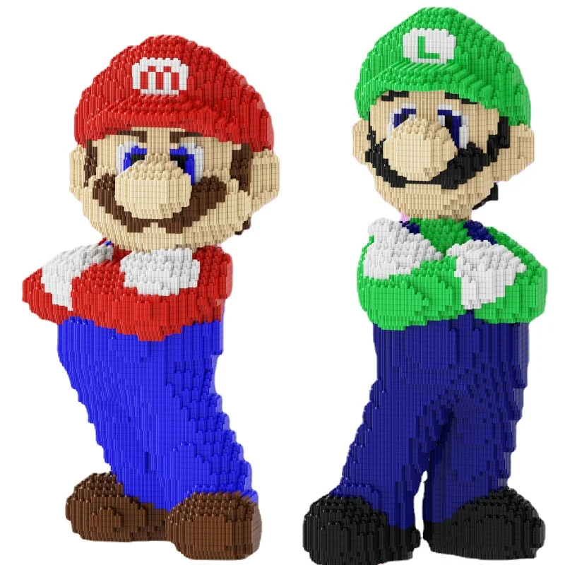 Cartoon Assembly Connection Building Toys Super Mari Luigi Anime Collection Yoshi Juguete Kids Toy New Year Gift Kids Present