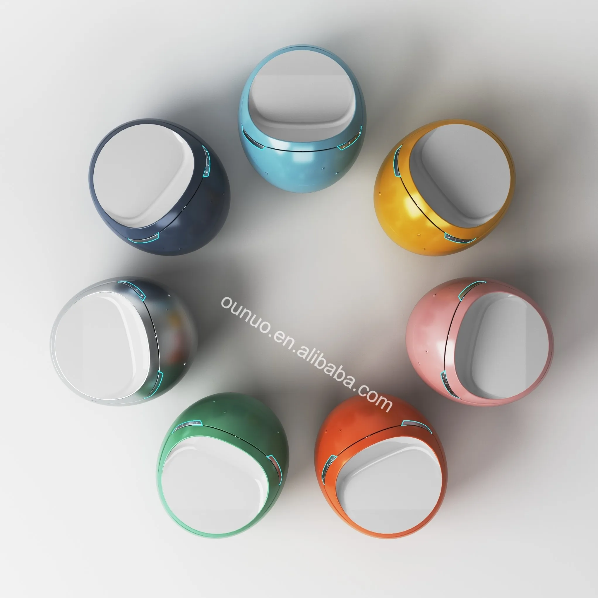 New arrival colourful modern design egg shape automatic one piece toilet bowl floor mounted bathroom intelligent smart toilet