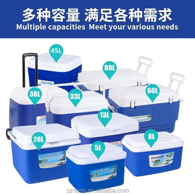 Factory Wholesale Outdoor Picnic Cooler Box Portable Beer Thermal Insulation Fishing Camping Plastic Cooler Box