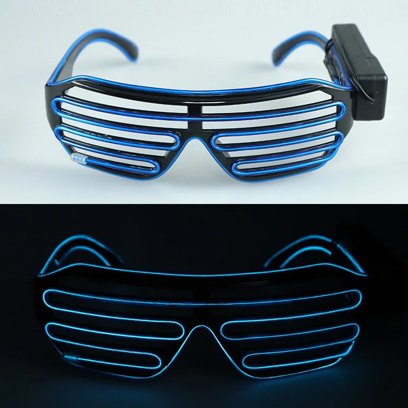 Holiday Shutter Shades Wire LED Flashing Glasses Light Up Glasses Cold Light Luminous Club Concert Party Glasses