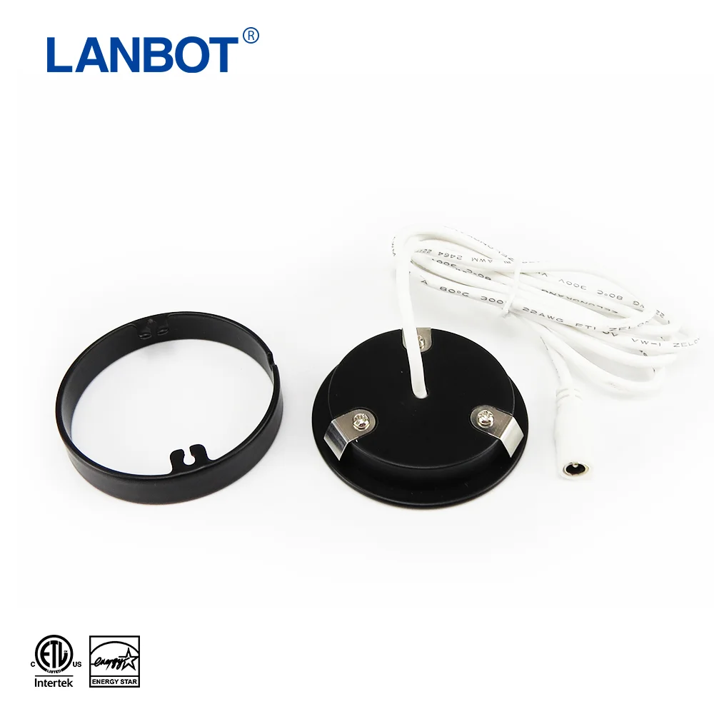 ETL Mini Round LED Light Puck Lamp black Kitchen Recessed LED Cabinet Puck Light