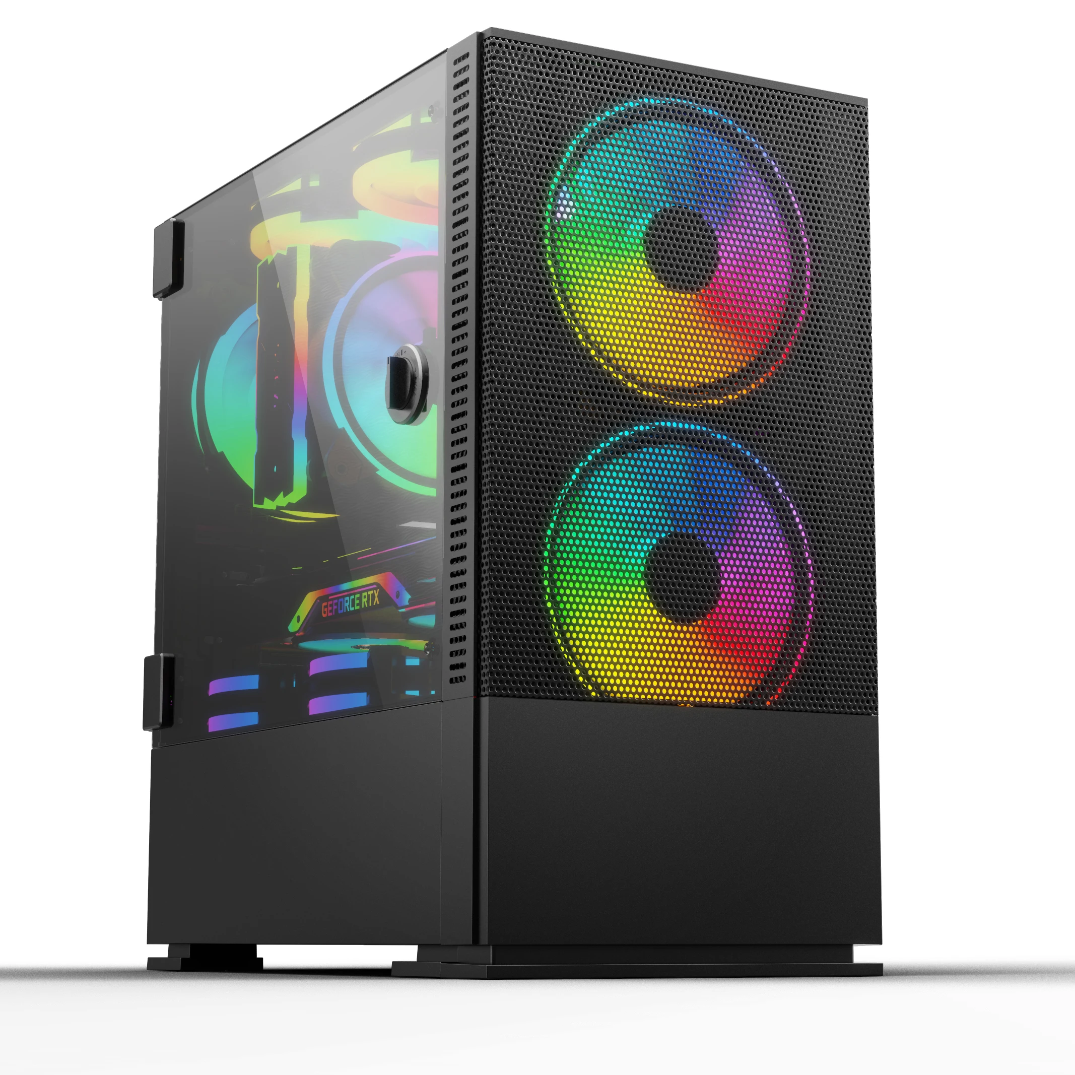 Микро ATX Gabinete De Gamer игровой компьютер башня ПК корпус с ручкой закаленное стекло ARGB вентиляторы Средняя башня стандарт ATX мощность