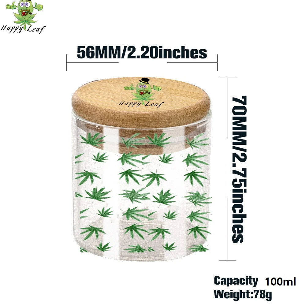 200ML Glass sealed jar / tobacco storage / Bottles Jar Vacuum Glass Storage Jar With wood Cover Jars Seal Lids  Storage Seal