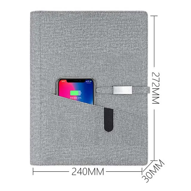 B5 binder size 8000 MAH  PU leather  Power diary Bank Notebook With custom logo