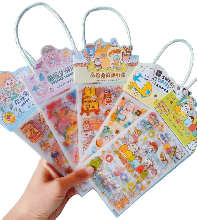 Customizable Style Cute Bear Cartoon For Girl Kid Wall Decoration Label hand account stickers