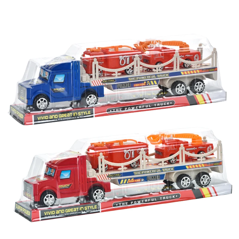Children Plastic Friction Tow Truck Toy Inertia Powered Friction Truck Engineering Transport Truck Model Toys