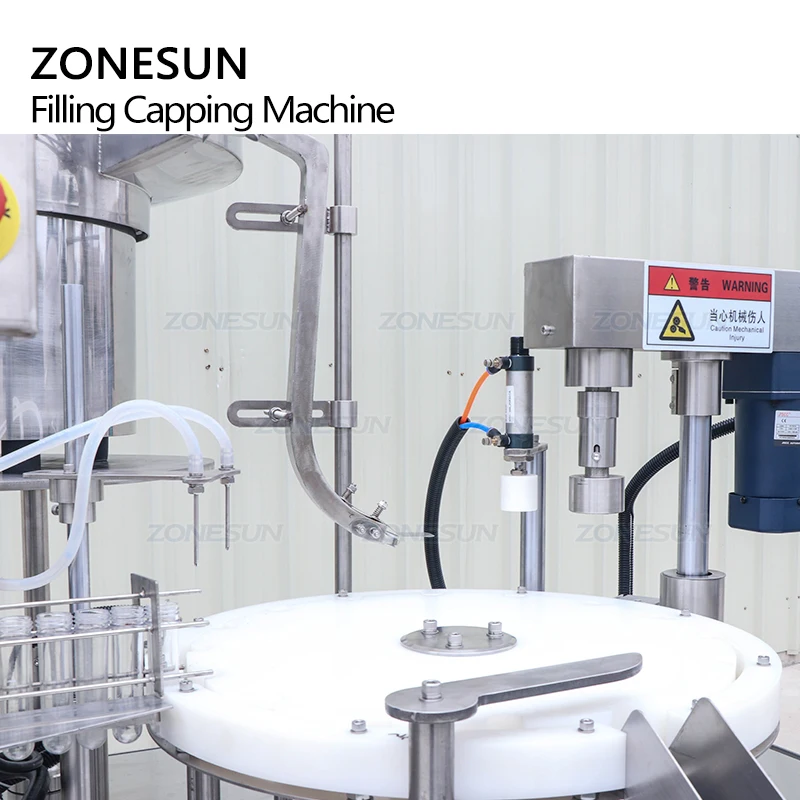 ZONESUN ZS-AFC10 Double Head Peristaltic Pump Clear Plastic Reagent Test Tube Filling And Capping Machine