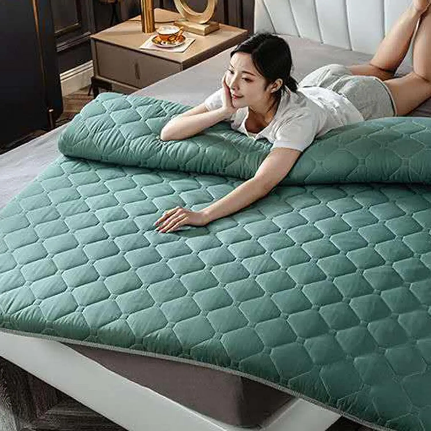 Soft Folding Mattress Japanese Tatami Cushion Mattress Thicken Futon Floor Mattress Non-Slip Kids Sleeping Pad