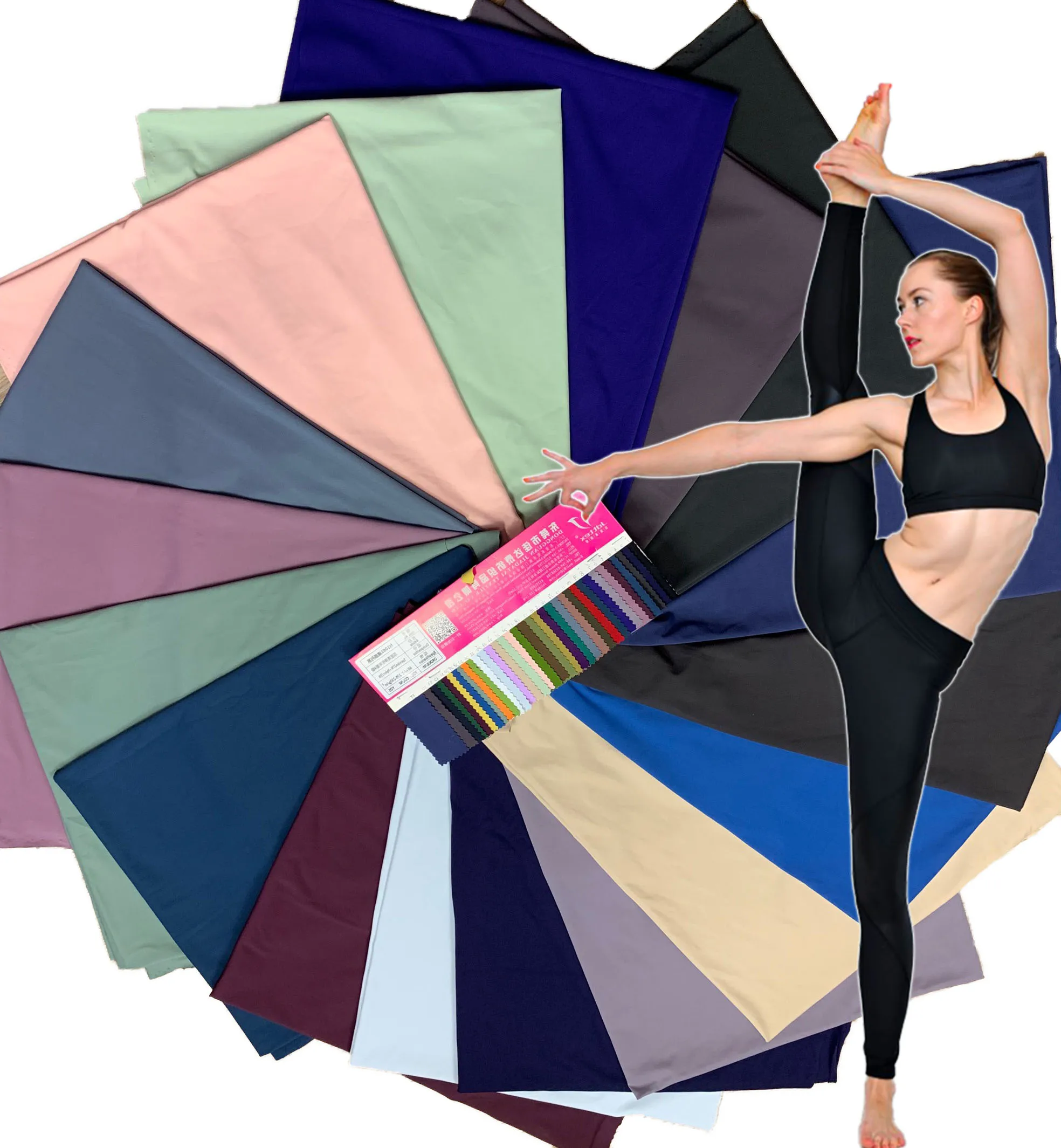 stock lot dry fit high stretch 4 way stretch butter soft double faced nylon spandex leggings fabric