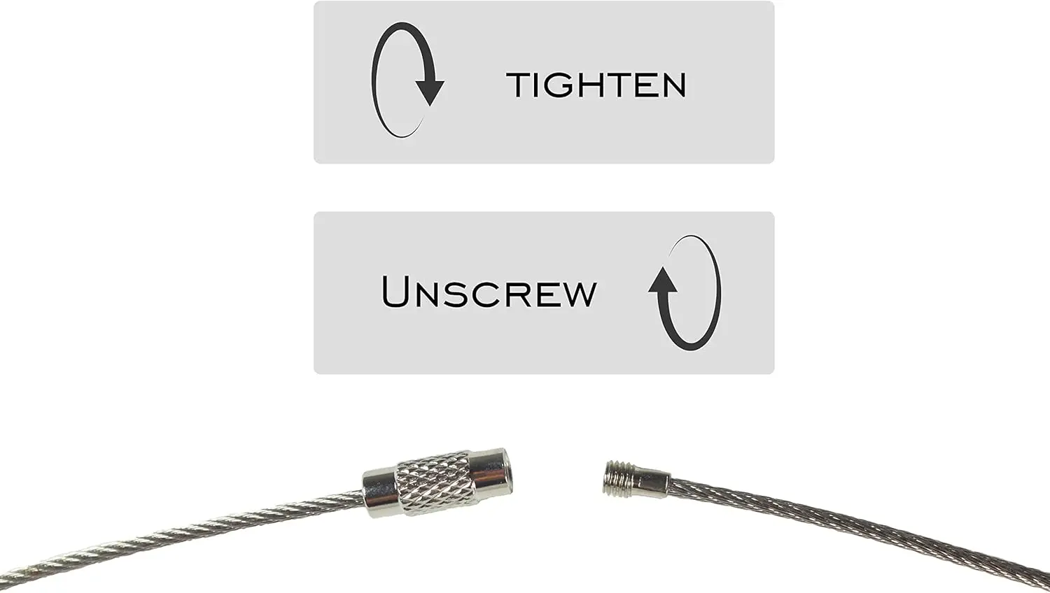 Nylon Coated screw lock Stainless Steel Wire rope Keychain Aircraft Cable KeyRing Loops for Hanging Luggage Tags or ID Tag