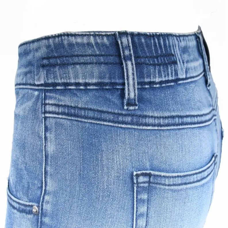 Новые Модные полусапоги до середины талии рваные джинсы для женщин с блестками и синие стретчевые джинсы для женщин