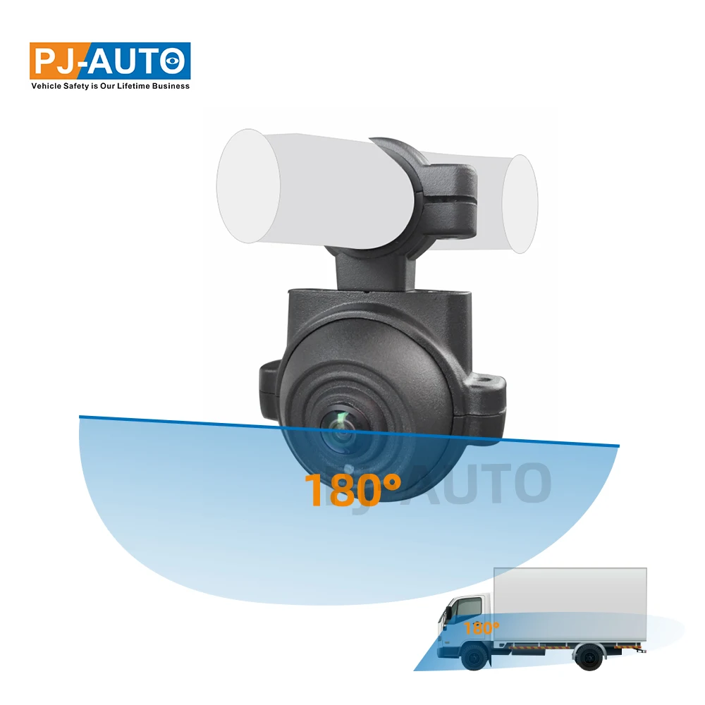 PJAUTO AHD Waterproof 180 Degree Super Wide Angle Camera Tuck Bus Backup Reverse Camera with Professional Fisheye Correction