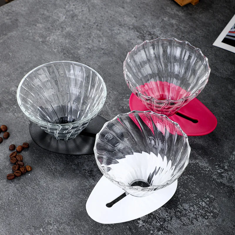 Glass Coffee Dripper Pour Over Coffee Funnel Dripper Coffee Cone Brewer Filter