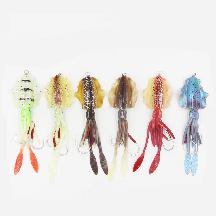 
Fishing Soft Squid Lure Luminous 15cm/60g UV Glow Squid Jig Artificial Fishing Lures For Sea Fishing Wobbler Bait 