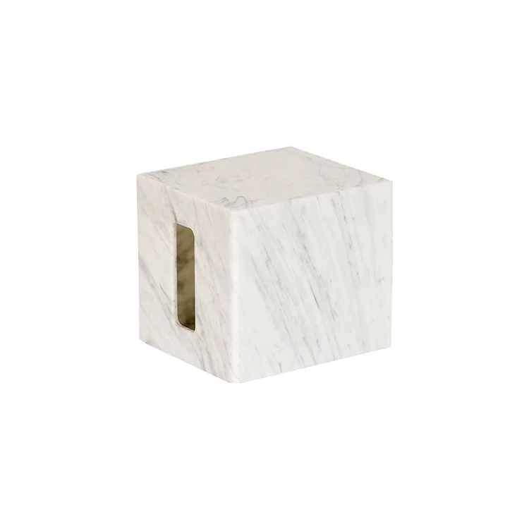 New design white tissue holder for hotels acrylic marble style tissue boxes