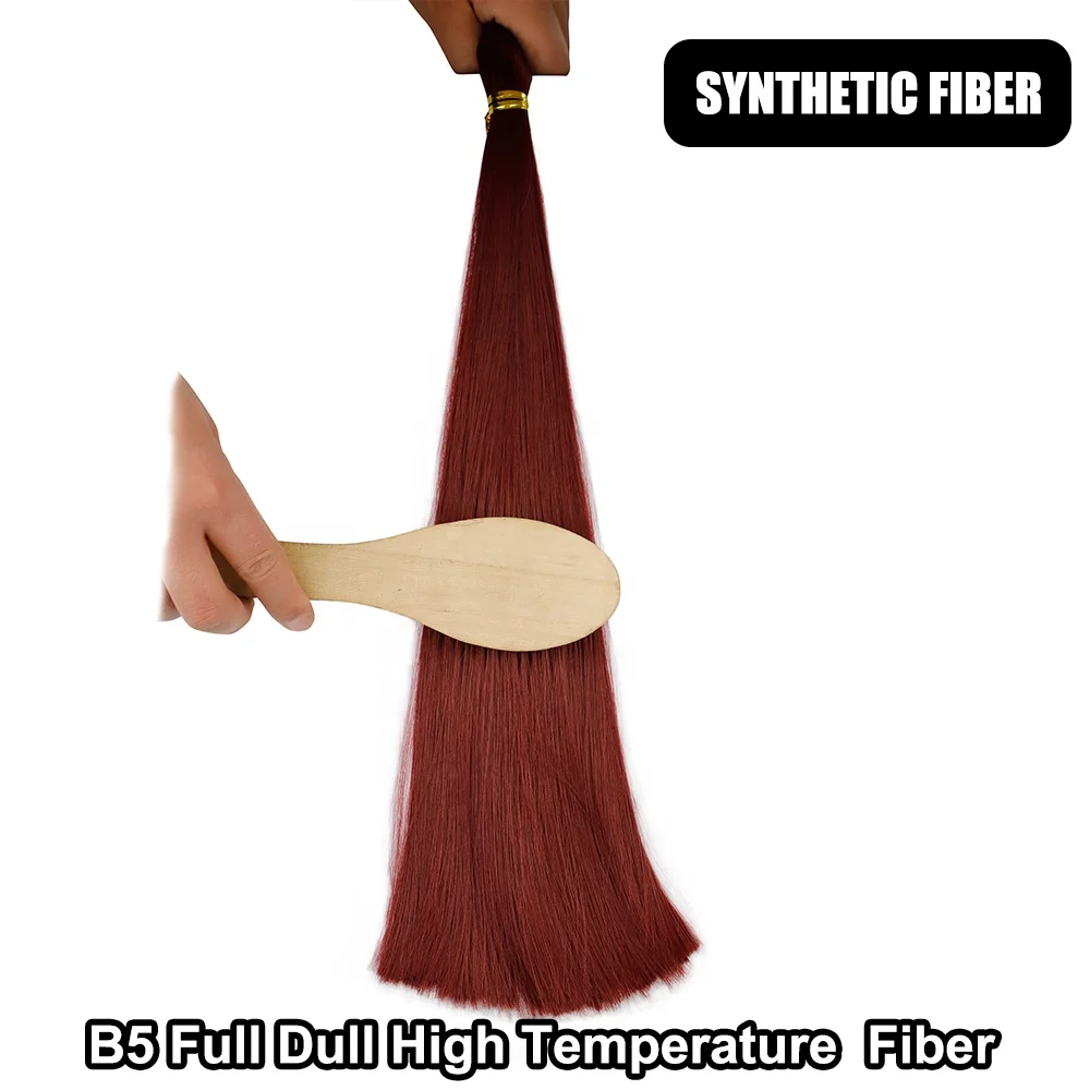 B5 Full Dull High Temperature Resistance Fiber Synthetic Human Hair Extension Raw Material Bundles Synthetic hair fiber