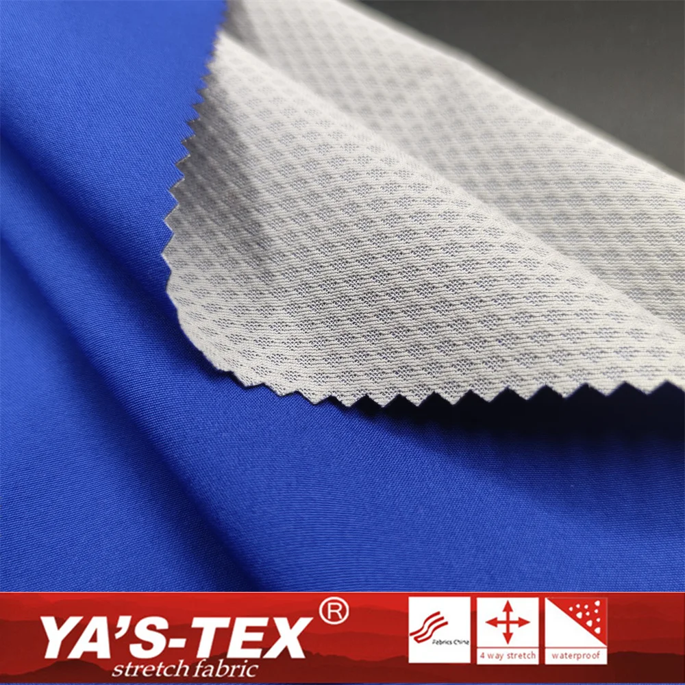 Waterproof 3 layers bonded fabric Polyester Spandex fabric laminated TPU film bonding Diamond Mesh Fabric for Sports Garment