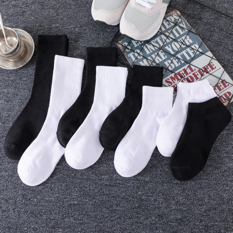 Summer midtube socks 100% cotton sweatwicking sports socks for men