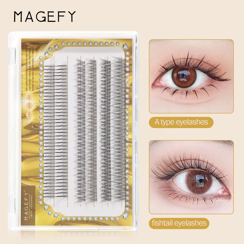 MAGEFY Light And Natural Fishtail Type A Fairy Lashes Mixed Tray Sectional Grafting False Eyelashes
