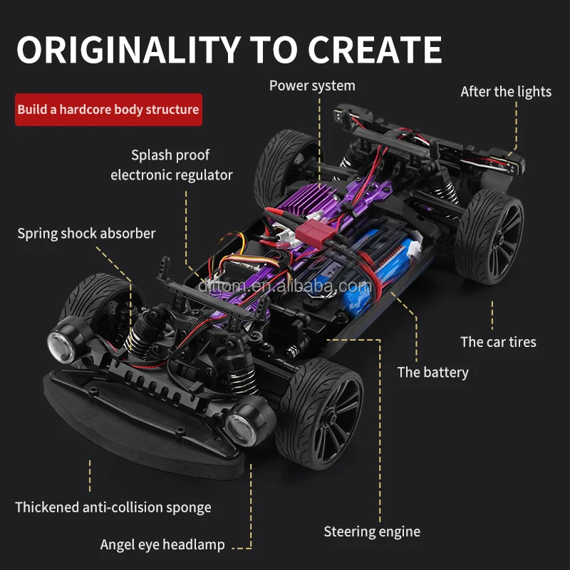 SCY-16303 1/16 2.4G RC Muscle Car 4WD Electric Flat Drift Racing Vehicle With Demon Angel Eyes Hadlights