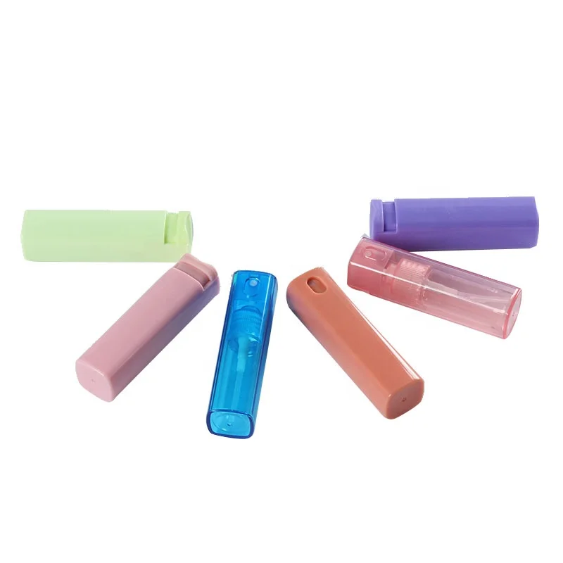 Perfume Atomizer 10ml Plastic Square Refillable Vial Pocket Sprayer Bottle
