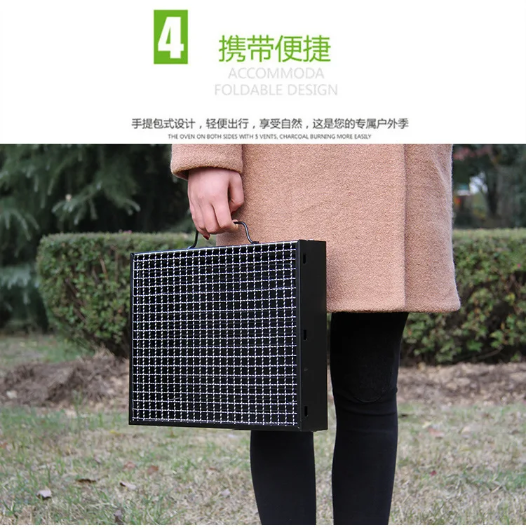 Hot Selling Outdoor Camping Black Portable Charcoal Table Folding BBq Grill