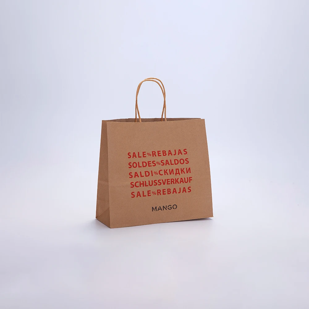 Brown kraft cement paper bag customized environmental protection material kraft paper handbag