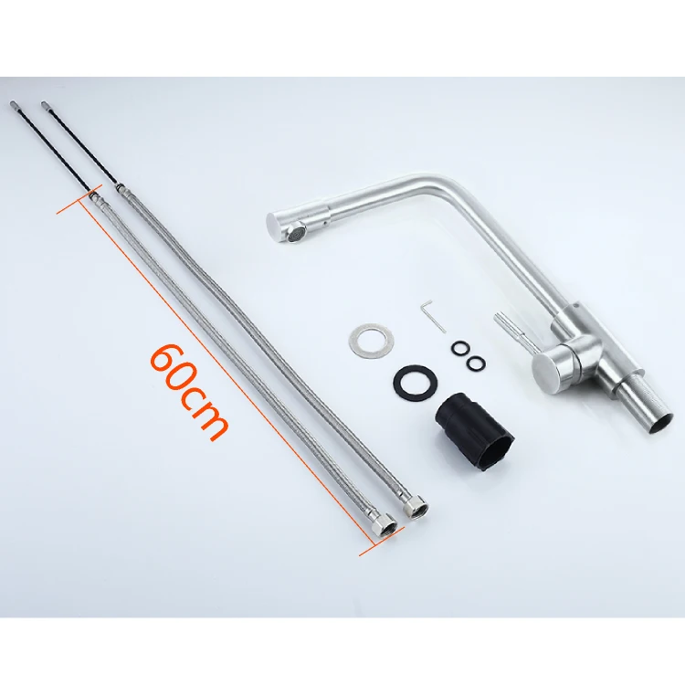 
AMIG Factory price 304 Stainless steel Kitchen sink faucet Tap single handle 360 Degree Swivel Modern Hot and Cold Mixer 