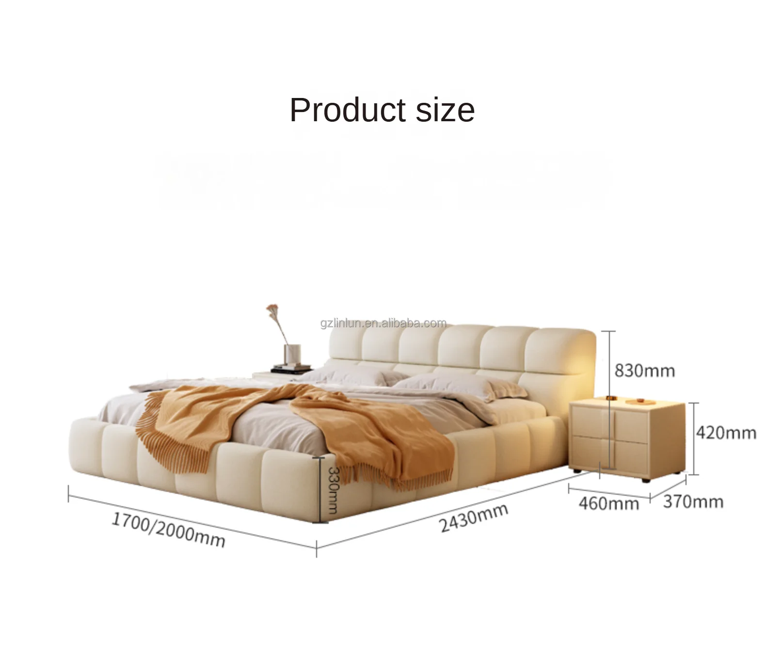 5 Stars home luxury bed wooden queen frame up-holstered king size beds bedroom furniture cama matrimonial storage