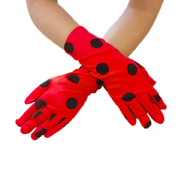 2024 New Design Children Ladybug Girl costume accessories gloves Halloween costume party gowns gloves