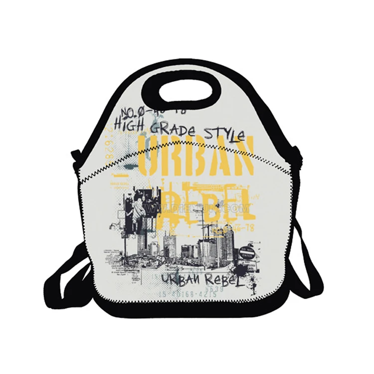 Neoprene Cooler Box Carry Case Reusable Insulated Lunch Bag School Kids Thermal Bags Women Sublimation Blank Lunch Bag