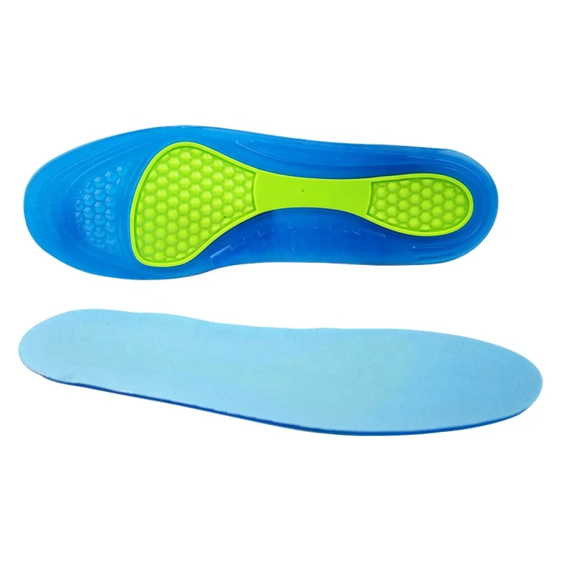 OEM/ODM Soft Shock Absorption Silicone TPE Insoles Plantar Fasciitis Insole for Shoes Sport Insoles Shock High Bounce