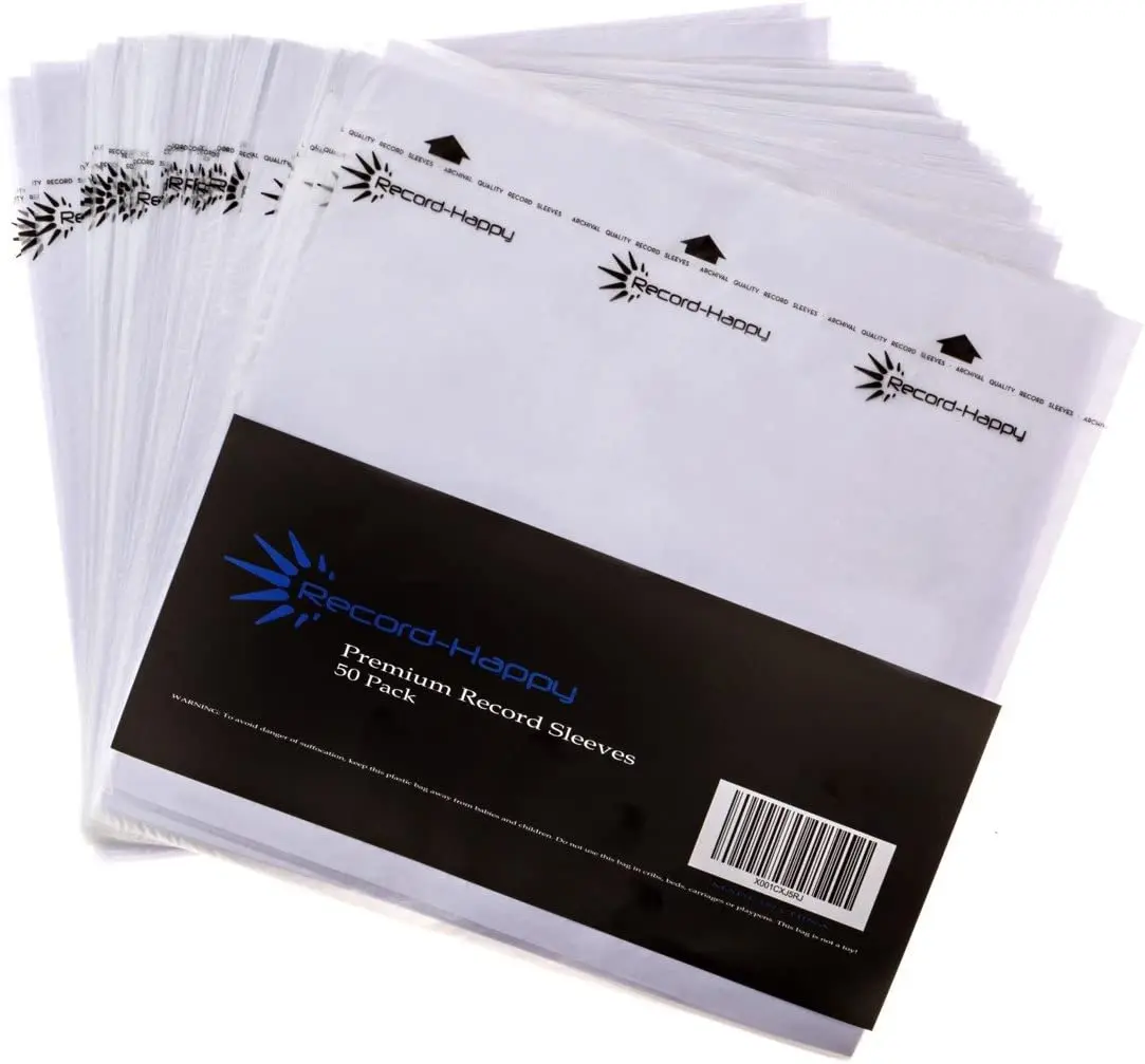 50 x Crystal Clear Vinyl Records Album Sleeves Anti Static Record Inner Sleeves