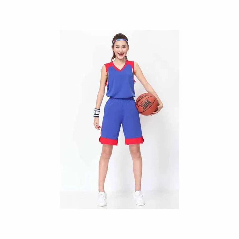 Women Basketball Jersey Uniform Suit Shirt and Short Pants Team Training Clothes girls breathable blank sports kit wear