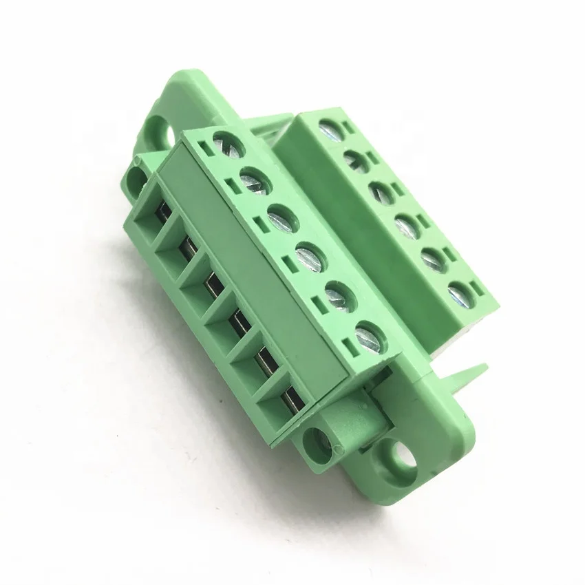 KF2EDGKR-5.08 terminal block connector Wire to wire plug in screw terminal blcoks 15A 300V WJ2EDGKRN with flange ears