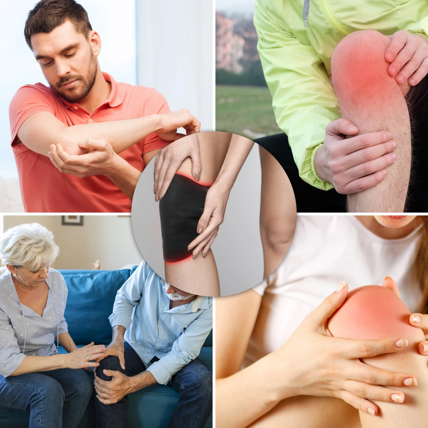 Hot Sale Rechargeable Heating Vibration Joint Pain Relief Knee Massager Infrared Red Light Therapy Knee Massage Belt