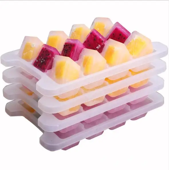 Пластиковый квадратный поднос для льда с крышкой, коробка для льда, форма для творчества, «сделай сам», холодильник, коробка для льда, Детская форма для еды