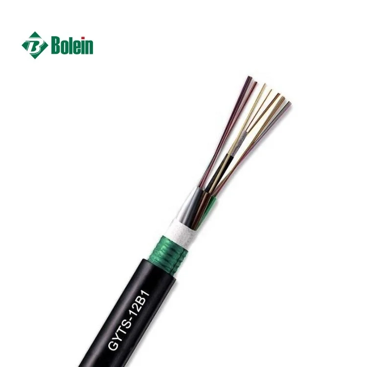 GYTS-12B1 Layer Twisted Armored 12 Core Single Mode Outdoor Pipe Duct Fiber Optical Cable