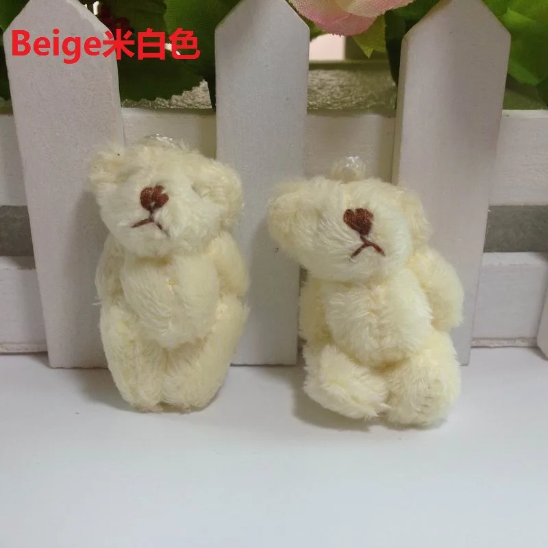 Wholesale 4.5cm 6cm Stuffed Plush Pendant Doll Hands Feet Movable Diy Handmade Material Toy Mini Joint Teddy Bear Keychain
