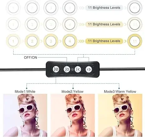 Extendable Foldable Photographic Lighting 6/10 inch Ring Light Phone Tripod Video Lights