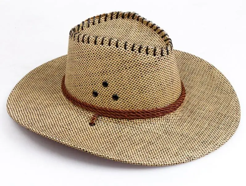 Новый дизайн, Мужская жесткая ковбойская соломенная шляпа