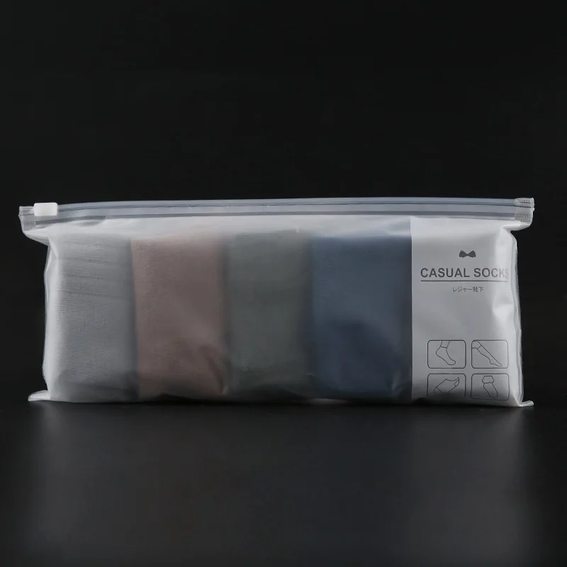 Custom Pvc Bag with Zipper clear Plastic Packaging Parcel Bag PE Zipper Bag for Socks Underwear Clothes Packaging