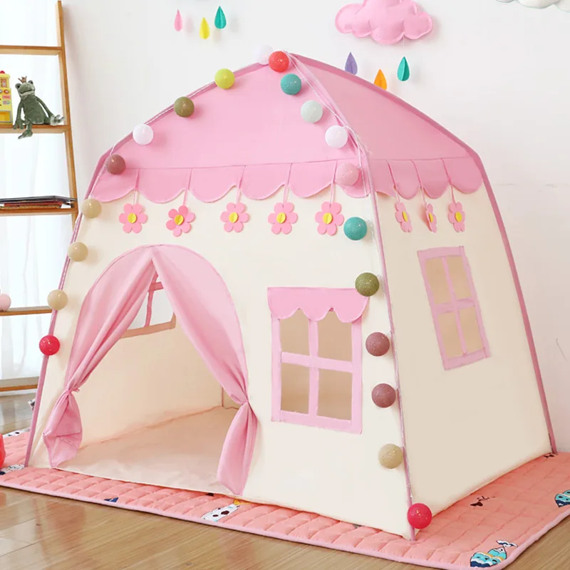 Unisex Large Foldable Princess Castle Tent Portable Inflatable Toy House for Indoor and Outdoor Play Kids Toy for Boys Girls