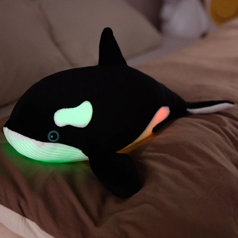 Multi Colors Luminous Shark and White Whale Pillow Anime Plush Toys Soft Cute Stuffed Animals Doll