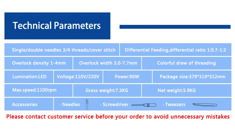 Rosatex Rs-600k  3-4 Threads Adjustable Stitch Length portable overlock sewing machine