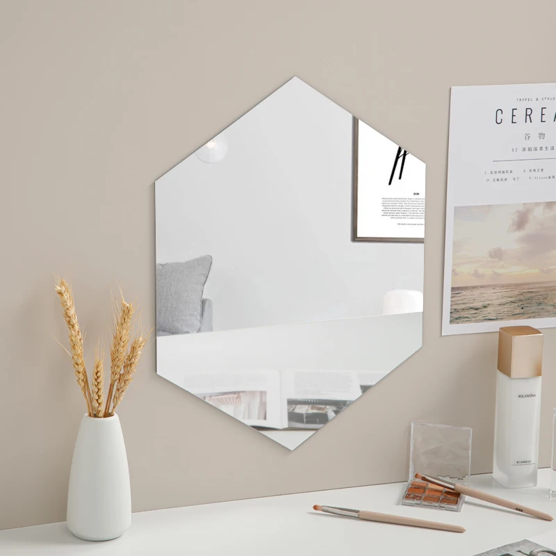 Soft mirror Bathroom wall self-adhesive acrylic HD frameless vanity no punch bath powder room sticker mirror