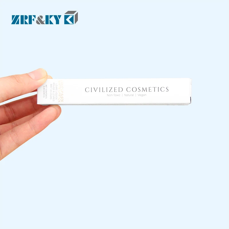 Customized White Lipstick Tube Storage Paper Cosmetics Gift Lip Kit Packaging Lip Balm Box With Logo Printing