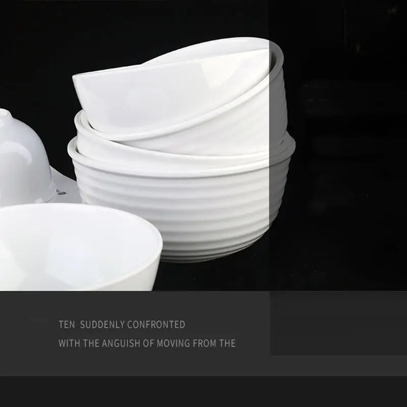 Manufacturing Home Restaurant noodle Soup Serving White Large Melamine Salad Bowl